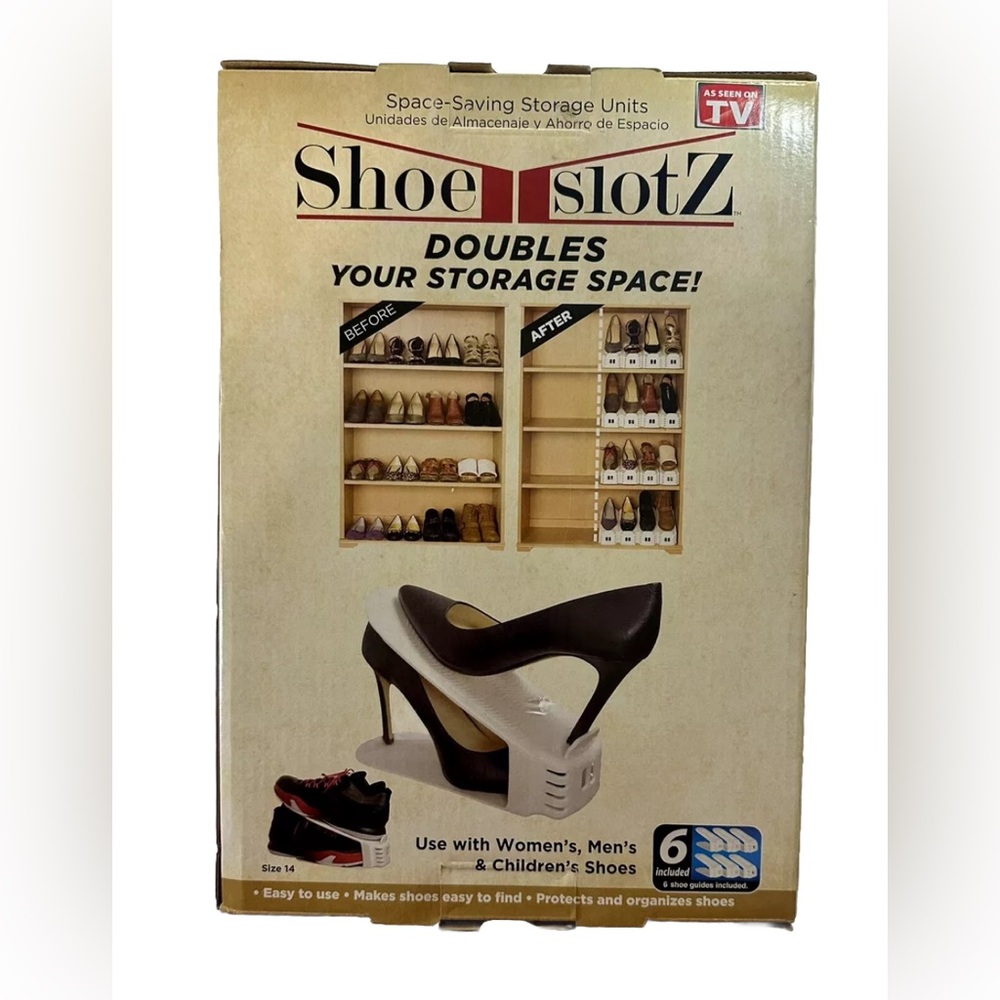 Shoe Slotz Storage Units Space Saving Storage Organize Easy To use 6 Units